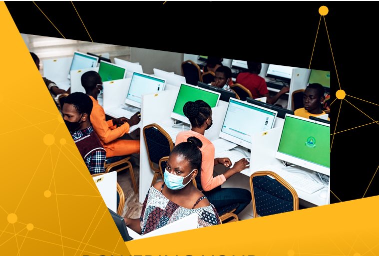 Modern testing facility with computers